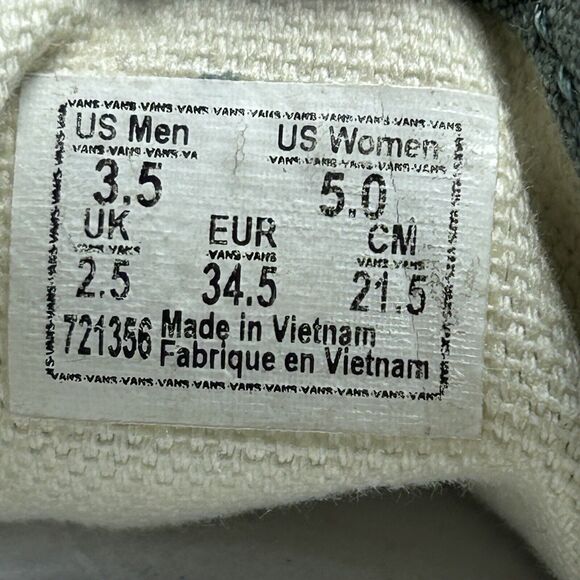 Vans Authentic Kids Size 3.5 Canvas Skate Shoes Sneaker Duck Green Gum Sole - Picture 14 of 14